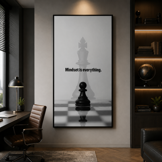 Mindset Is Everything Motivational Chess Wall Art Canvas Print