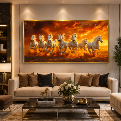 7 Horse Wall Art Canvas Painting for Office and Living Room