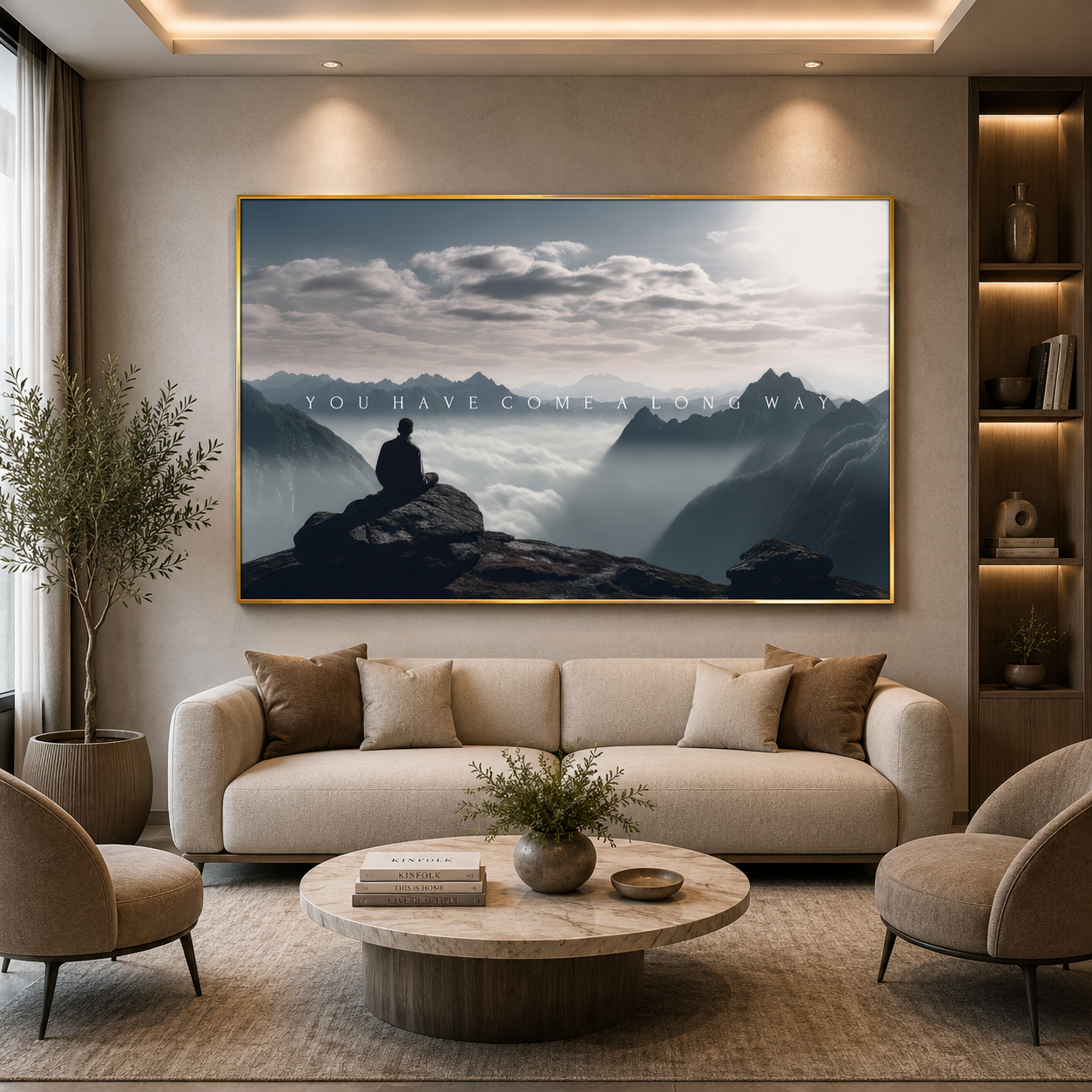 You Have Come a Long Way Mountain Motivational Canvas Wall Art