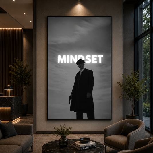 Mindset Motivational Black and White Success Wall Art Poster