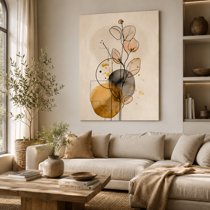 Minimalist Botanical Line Art Canvas Wall Decor for Modern Homes