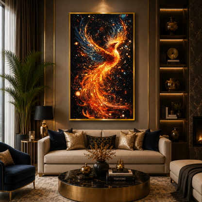 Phoenix Wall Art Premium Canvas Painting for Positive Home Energy