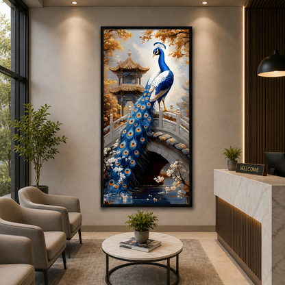 Peacock Vastu Wall Painting Canvas Art for Luxury Home Decor