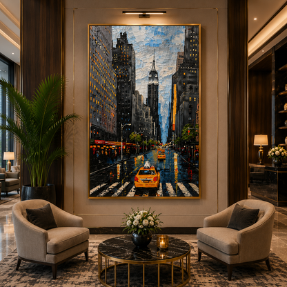 New York City Rainy Street Canvas Wall Art For Home Decor