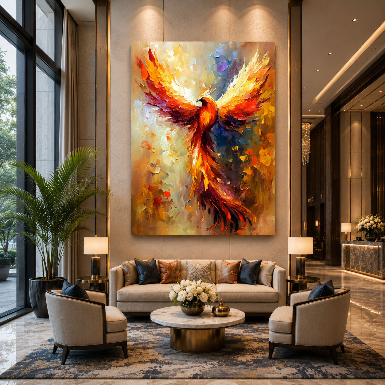 Phoenix Wall Art Canvas Painting for Living Room Decor