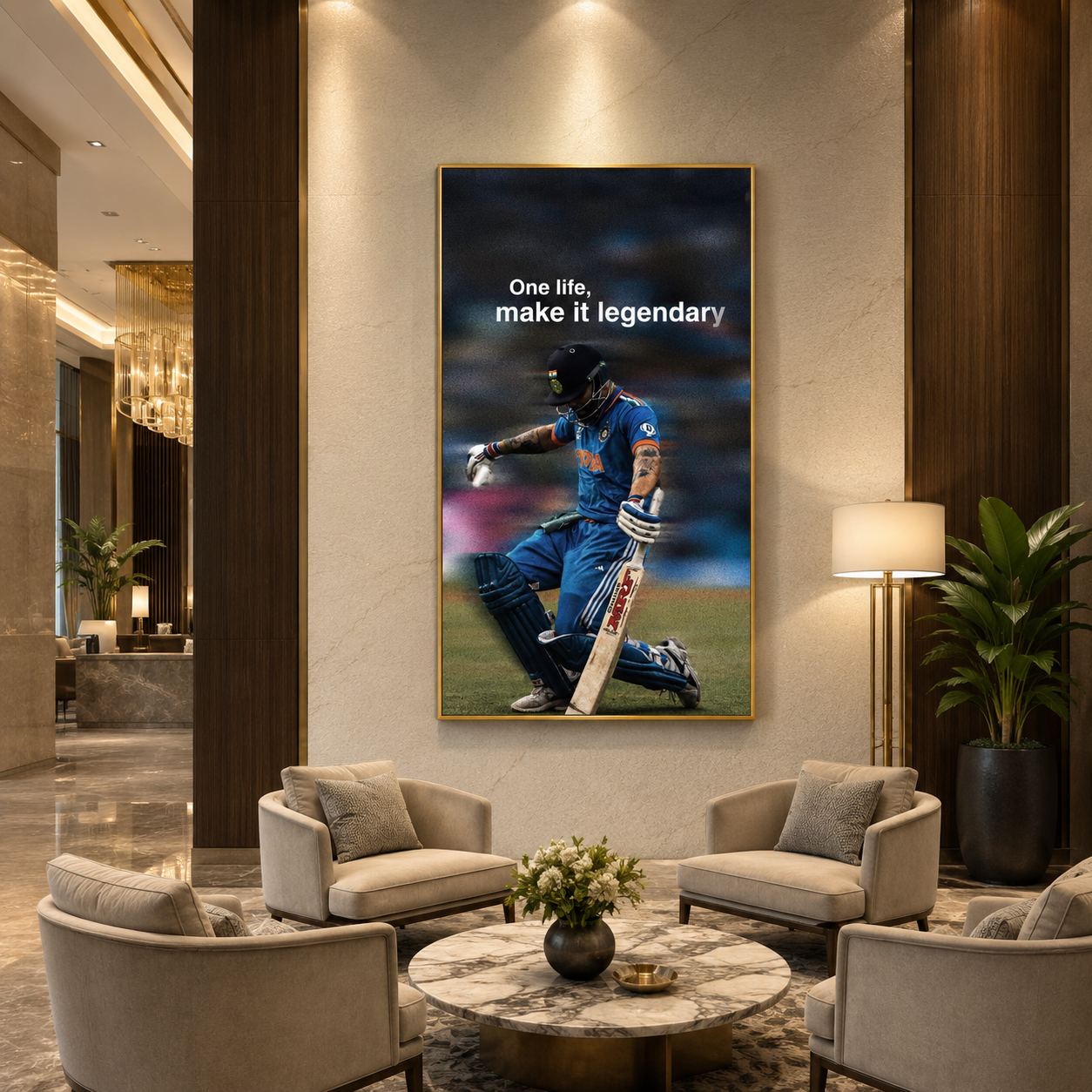 Virat Kohli One Life Make It Legendary Motivational Wall Art