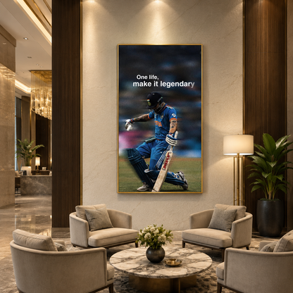 Virat Kohli One Life Make It Legendary Motivational Wall Art