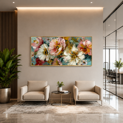 Elegant Abstract Floral Canvas Wall Art for Modern Luxury Spaces