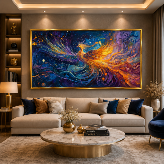 Phoenix Vastu Wall Art Painting for Wealth Luck and Harmony