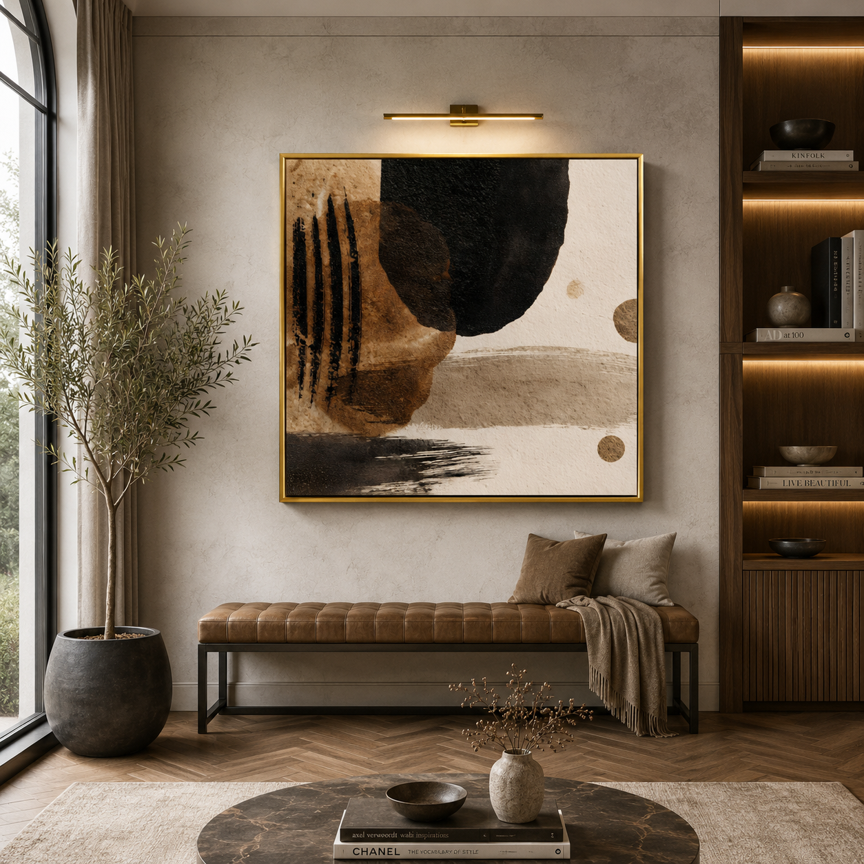 Earth Rhythm Abstract Wall Art – Modern Neutral Geometric Canvas