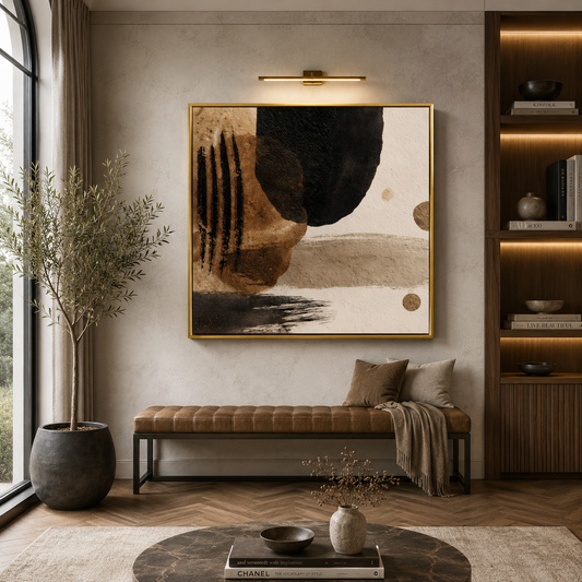 Earth Rhythm Abstract Wall Art – Modern Neutral Geometric Canvas