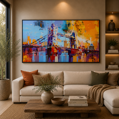 London Tower Bridge Abstract Canvas Wall Art Painting