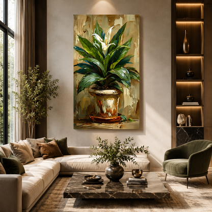 Peace Lily Botanical Canvas Wall Art for Modern Elegant Interiors