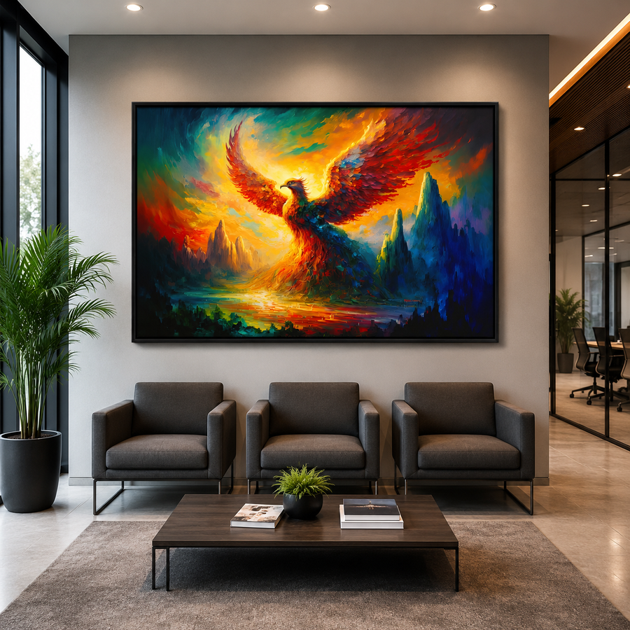 Phoenix Vastu Canvas Painting for Good Luck and Positive Energy