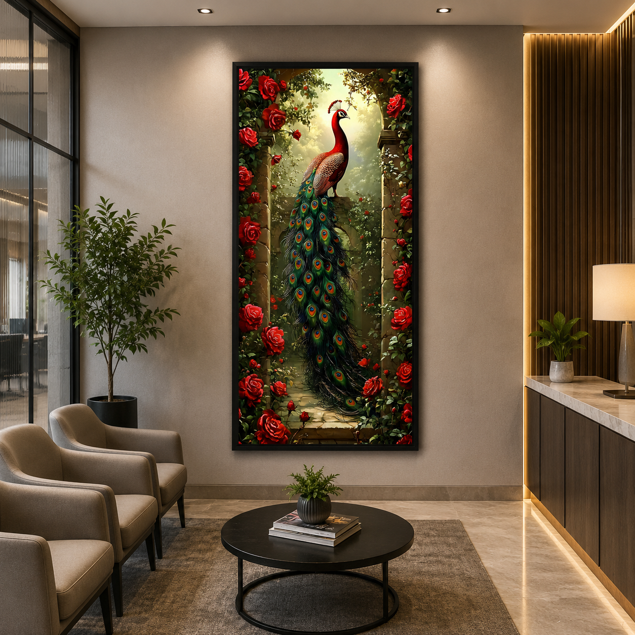 Peacock Vastu Canvas Painting for Home & Office Wall Decor