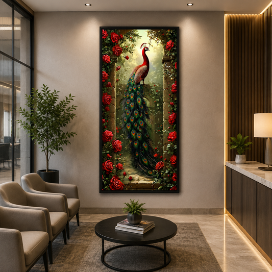 Peacock Vastu Canvas Painting for Home & Office Wall Decor