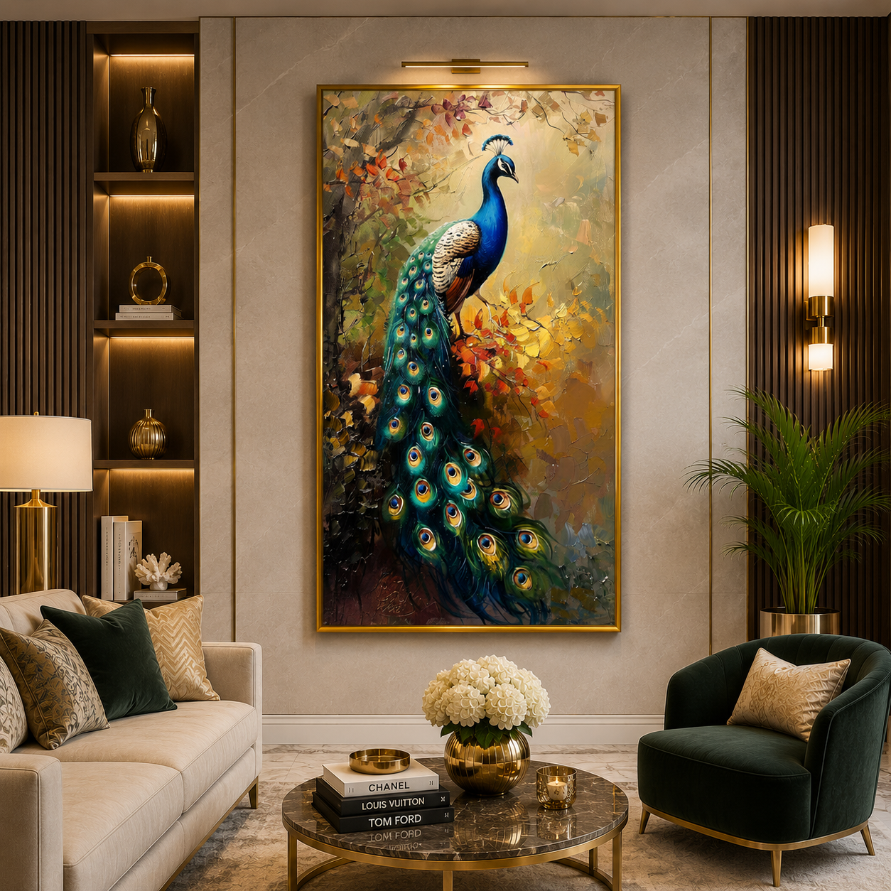 Peacock Vastu Canvas Painting for Positive Energy