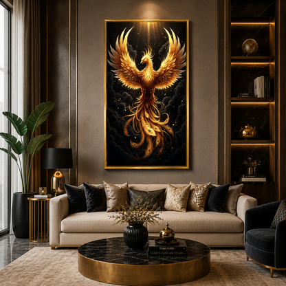 Phoenix Vastu Wall Art Canvas Painting for Prosperity and Success