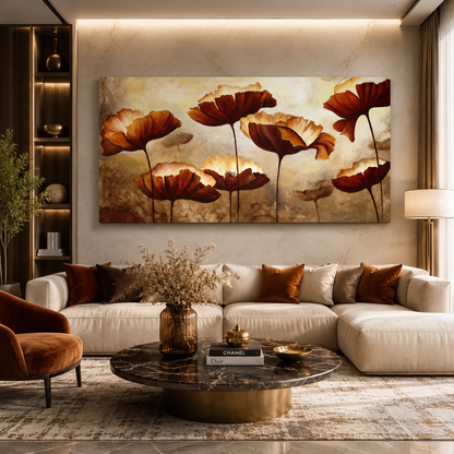 Elegant Rustic Floral Canvas Wall Art for Modern Home Décor