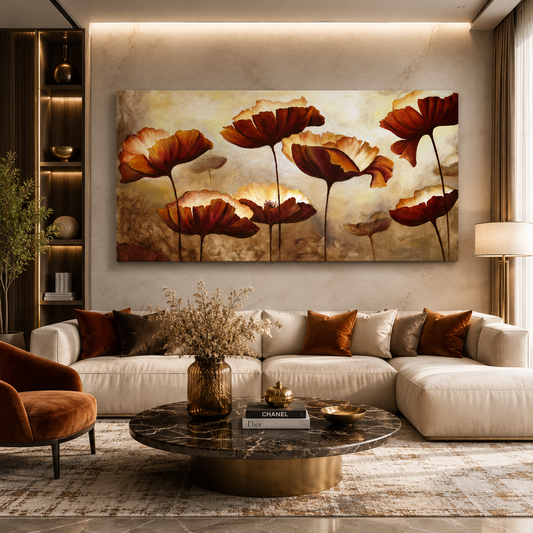 Elegant Rustic Floral Canvas Wall Art for Modern Home Décor