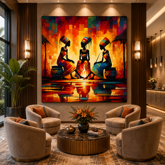 African Tribal Canvas Painting