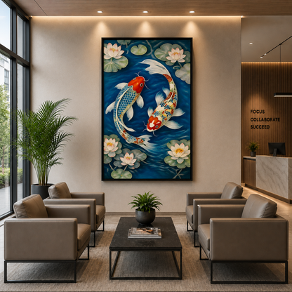 Premium Koi Fish Canvas Wall Art for Luxury Home Decor