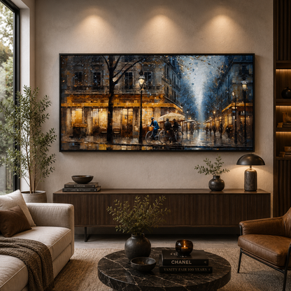 Luxury Paris Street Café Canvas Wall Art Painting