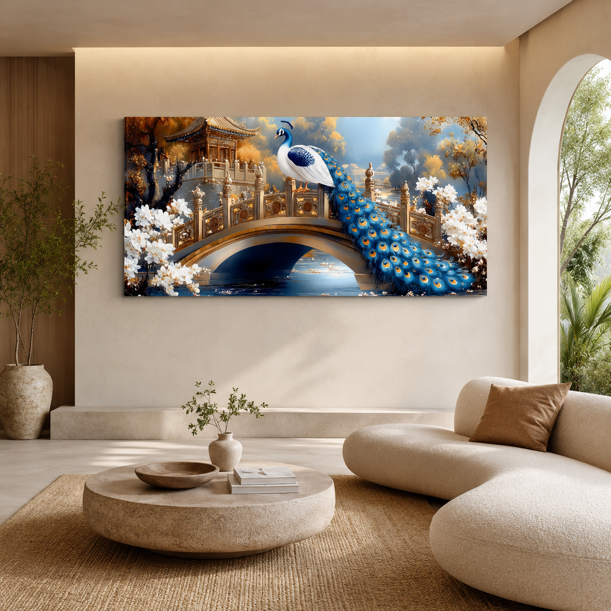 Royal Peacock Vastu Canvas Wall Art for Premium Home Decor