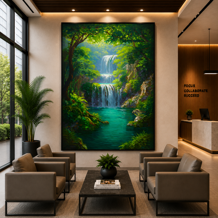 Waterfall Vastu Wall Canvas Ar