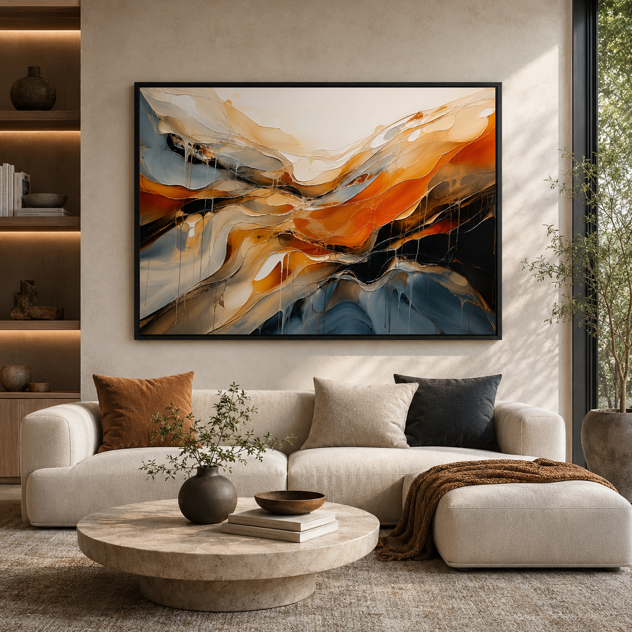Modern Fluid Abstract Canvas Wall Art Painting Decor