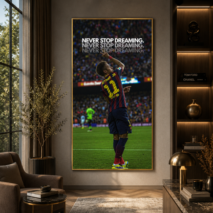 Never Stop Dreaming Football Motivational Wall Art Canvas
