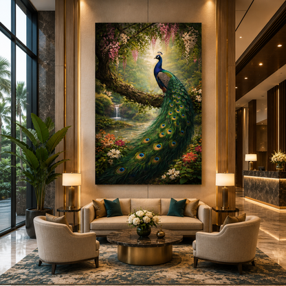 Peacock Canvas Wall Painting for Bedroom Decor