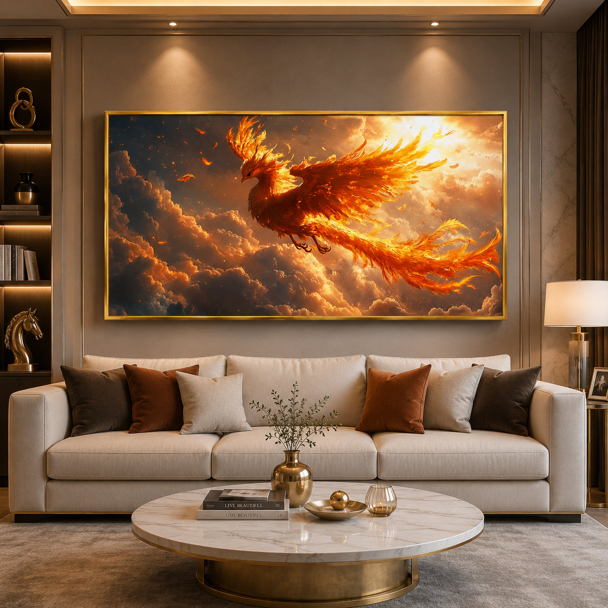 Phoenix Vastu Wall Art Painting Modern Artwork for Home Decor