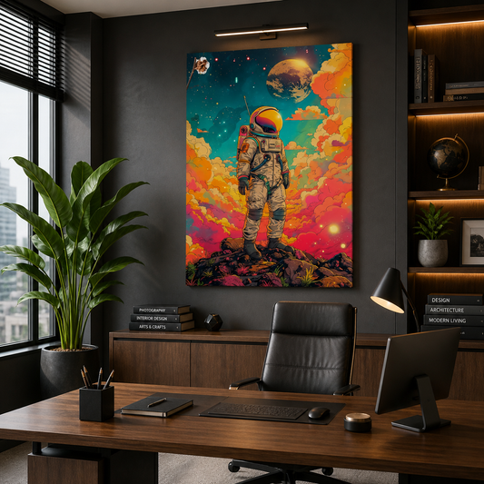 Master Flame Space Themed Wall Art Canvas Painting for Decor