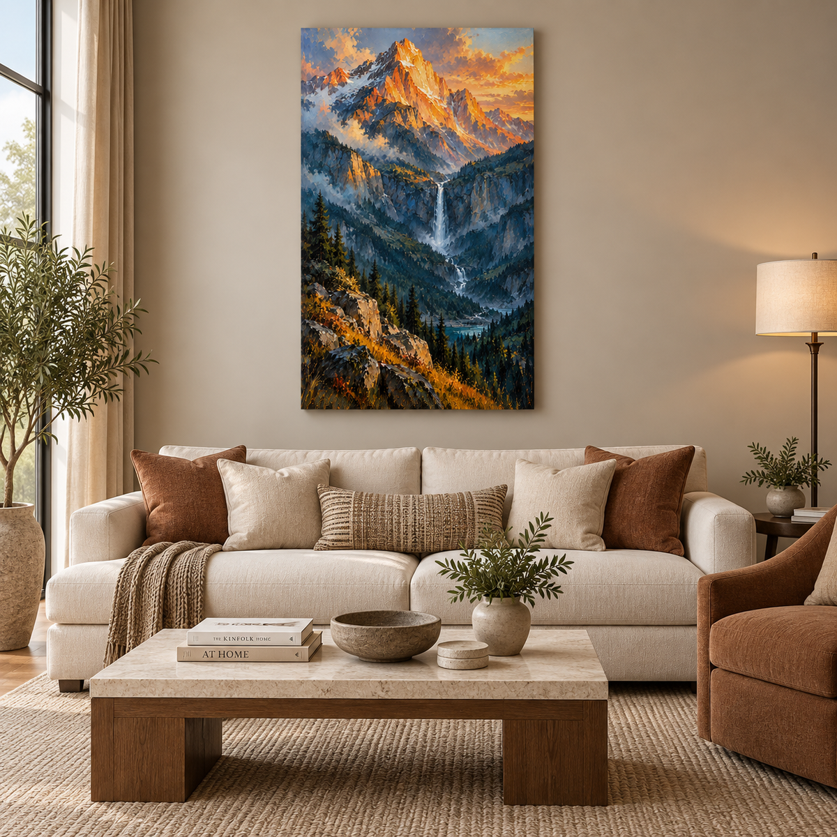 Summit of Light Majestic Mountain Canvas Wall Art