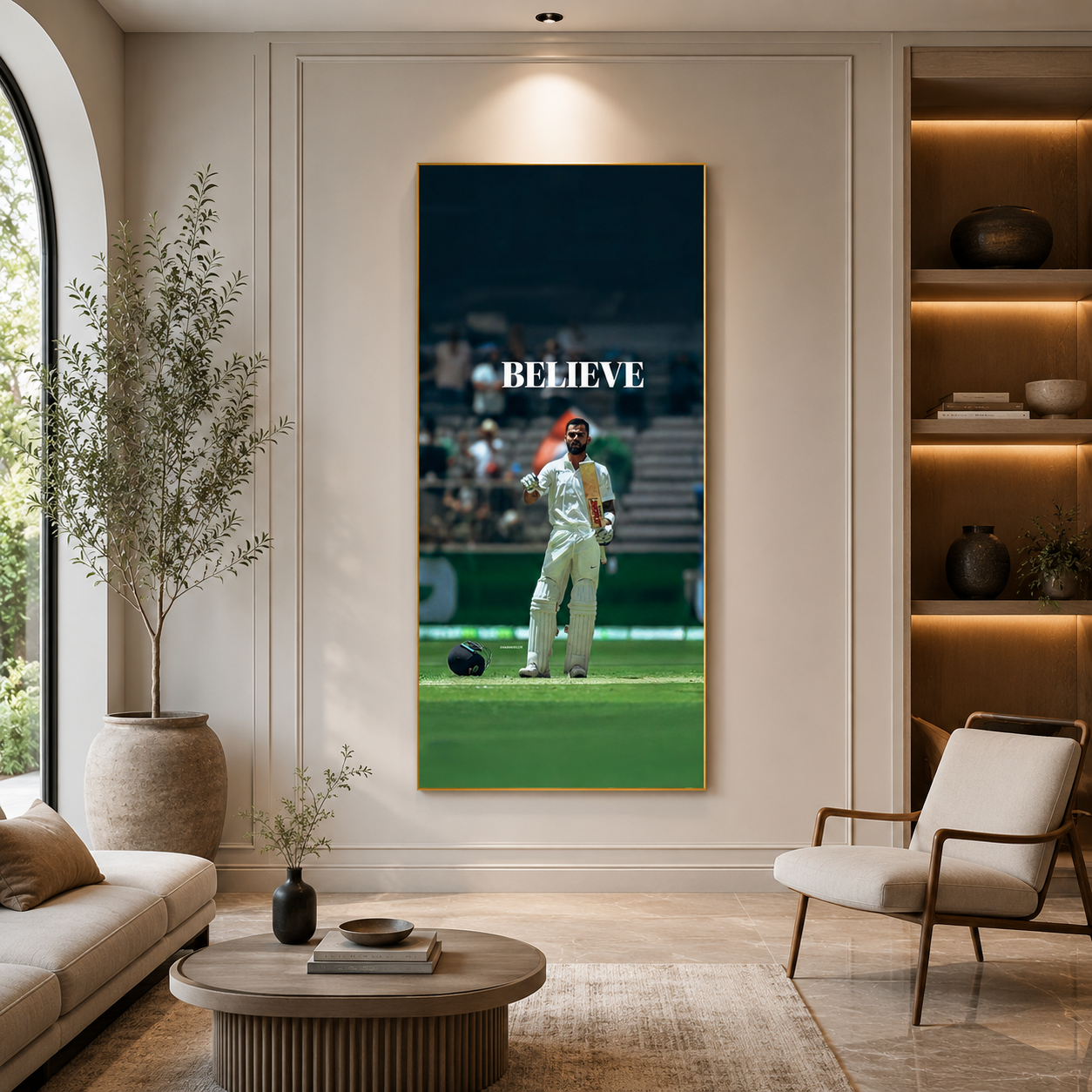 Believe Virat Kohli Motivational Cricket Canvas Wall Art Print