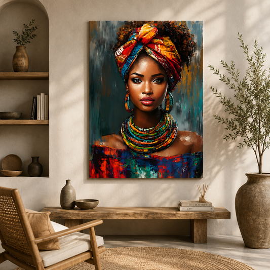 African Queen Canvas Painting