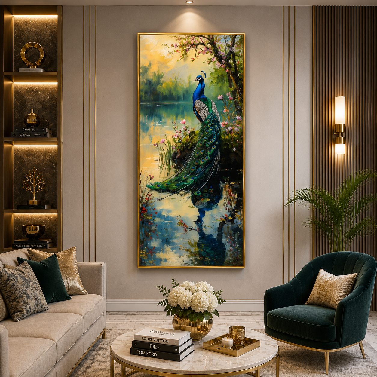 Majestic Peacock Wall Art for Contemporary Interiors