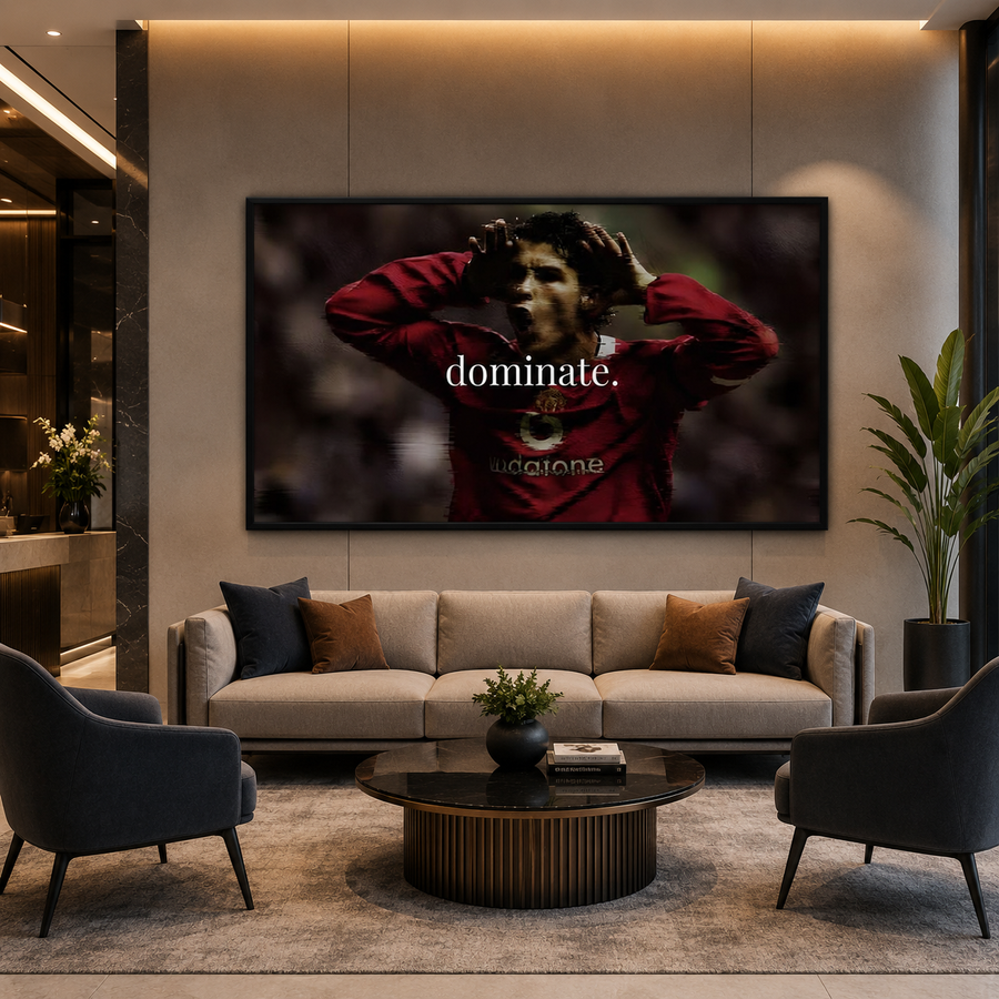 Cristiano Ronaldo Dominate Motivational Football Canvas Wall Art
