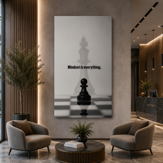 Mindset Is Everything Motivational Chess Wall Art Canvas Print