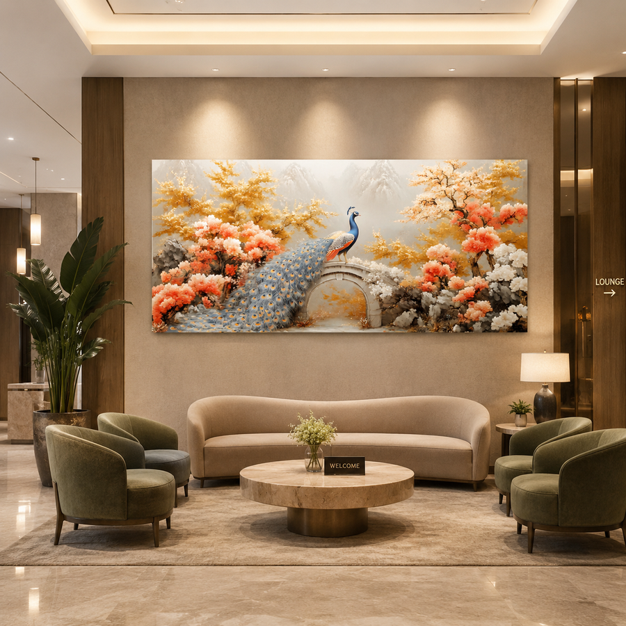 Peacock Vastu Canvas Painting for Stylish Home Decor