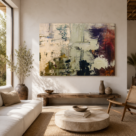 Modern Neutral Abstract Canvas Wall Art Painting Decor