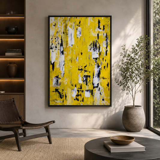 Yellow Modern Abstract Canvas Wall Art Painting