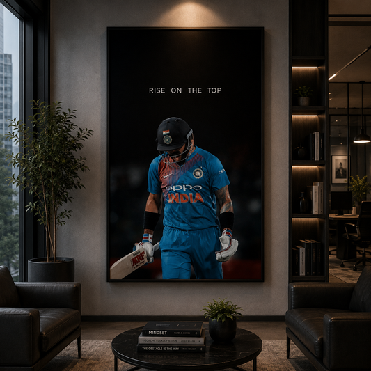 Rise On The Top Cricket Motivation Wall Art Athlete Poster Print