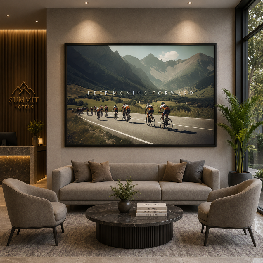 Keep Moving Forward Cycling Motivation Canvas Wall Art Print