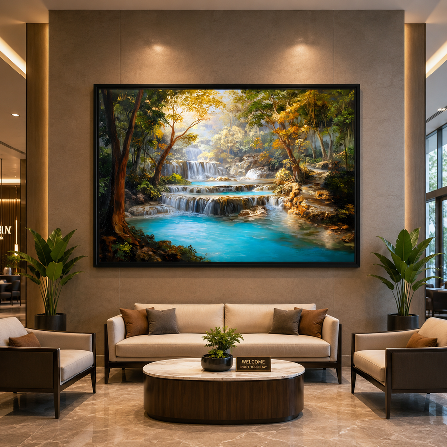 Waterfall Nature Canvas Art Painting