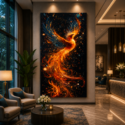 Phoenix Wall Art Premium Canvas Painting for Positive Home Energy