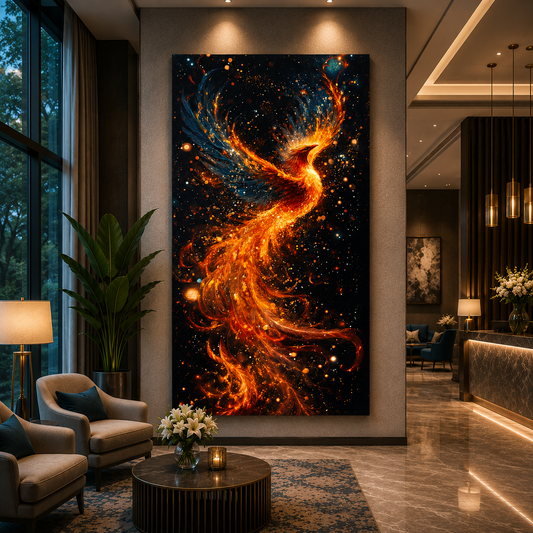 Phoenix Wall Art Premium Canvas Painting for Positive Home Energy