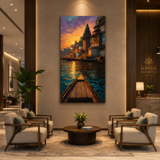 Banaras Ghats Painting Wall Art for Living Room Decor