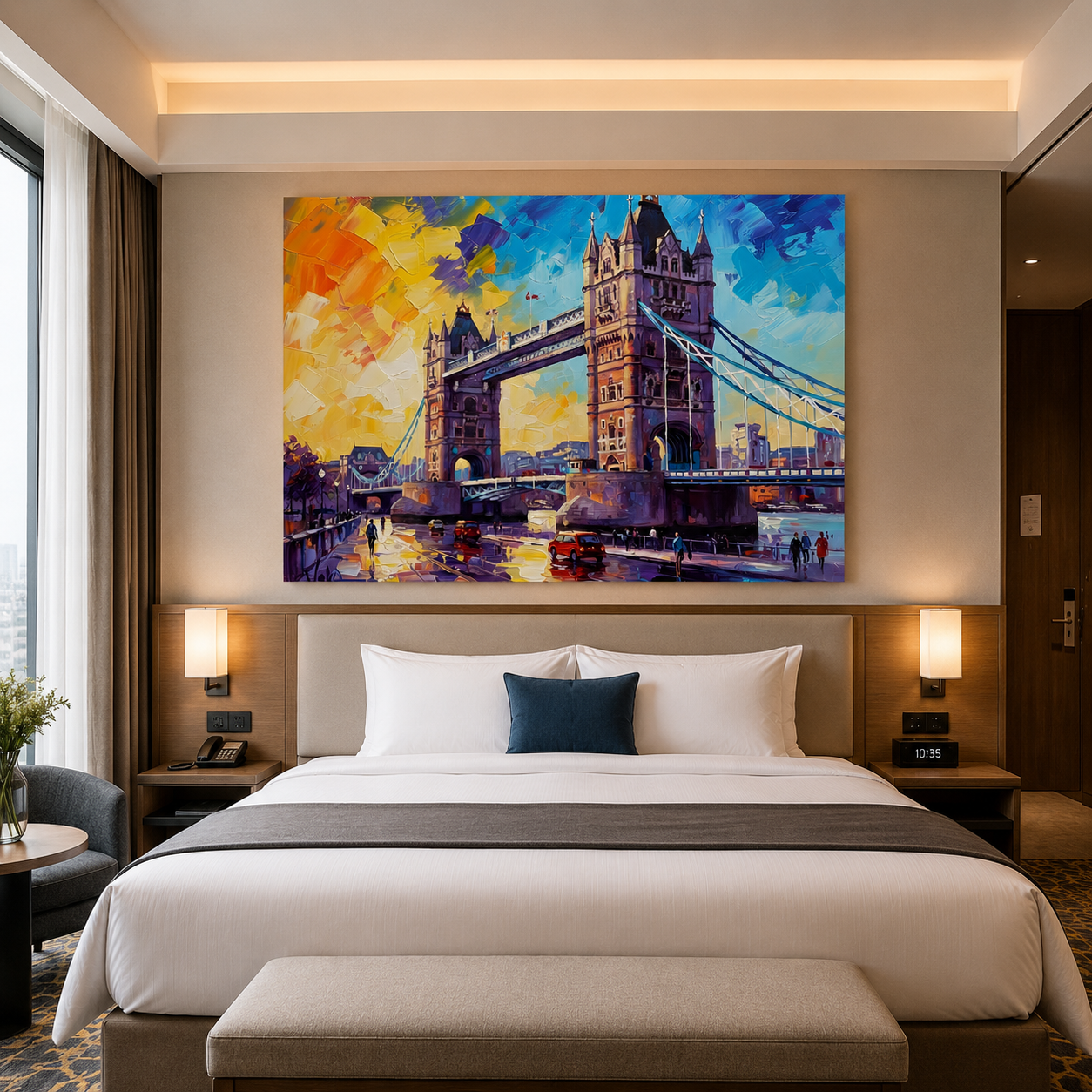 London Tower Bridge Abstract Canvas Wall Art Painting